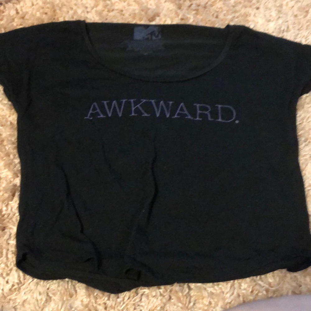 Black “awkward” crop top